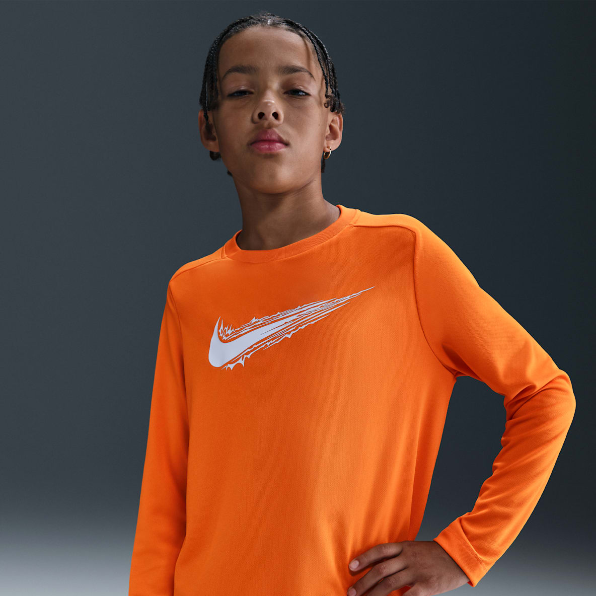 Nike DRI-FIT オレンジ ストライプ シャツ Nike Orange Dri-FIT Long Sleeve Shirts. Nike.com